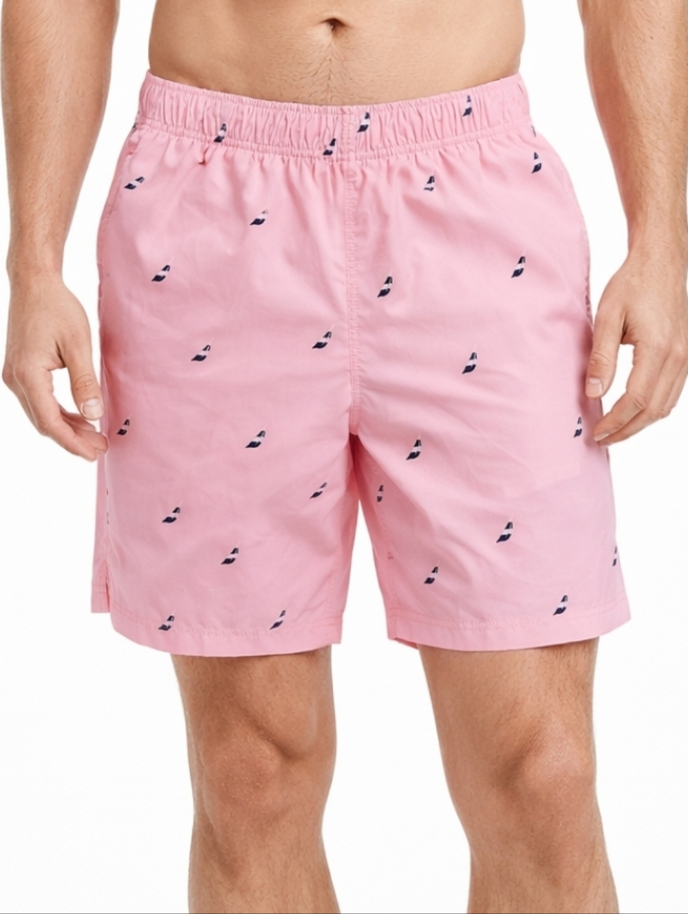 Nautica Pink Sailboat Mens Swim Trunks Sz Med